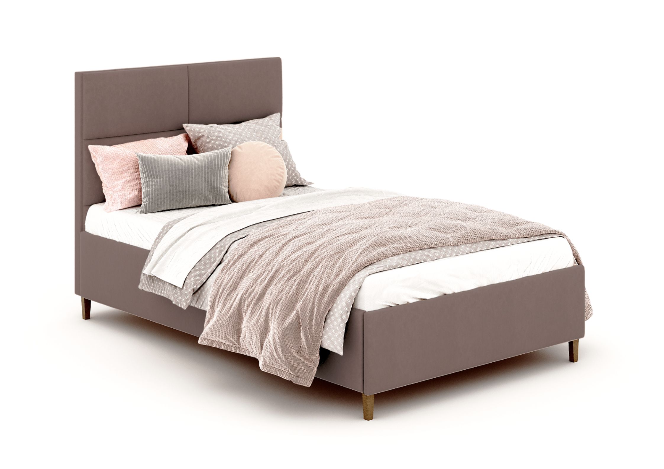 Brązowe łóżko dziecięce 90x200cm